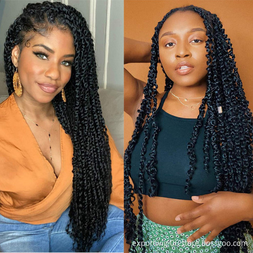 Passion Twist Crochet Hair Extension Curly Water Wave Braiding Hair Synthetic Fiber 18 Inch Ombre Color Hair Passion Twists